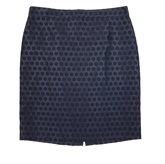 J.Crew Navy Blue Polka Dot Pencil Skirt - Picture 2 of 6